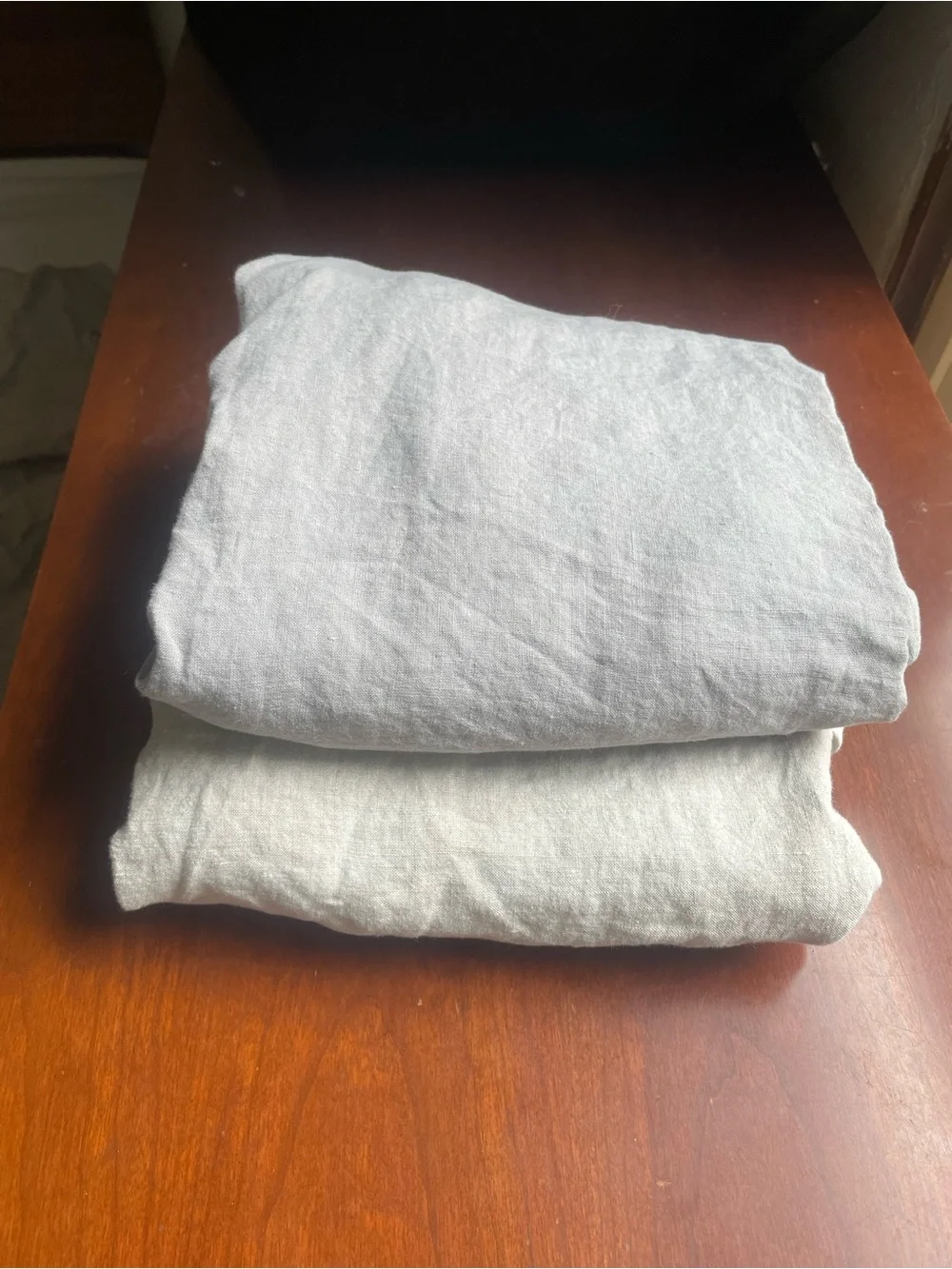 Linen Crib Sheets Fitted Gray and Beige - NWOT- Premium Home Bedding